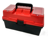 Ящик рыболовный ТРИ КИТА Пионер, 2 лотка, 37см х 21см х 21см, красный
