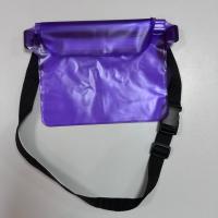 Чехол 22 х 18см, с липучкой, с ремешком (на пояс), прозрачный фиолетовый