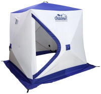 Палатка зимняя куб СЛЕДОПЫТ Oxford 240D 3х-местная 1,8м х 1,8м белый/синий