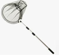 Подсачек телескоп. круглый рукоятка 210см d 40см, 3 секции, складной, алюм, капрон, мелк. яч, чёрн